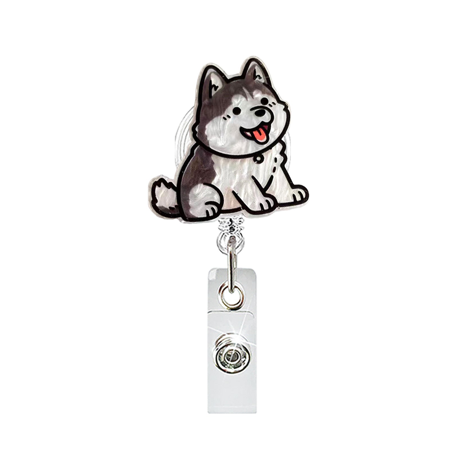 Wholesale Animal series acrylic retractable and rotatable badge reels